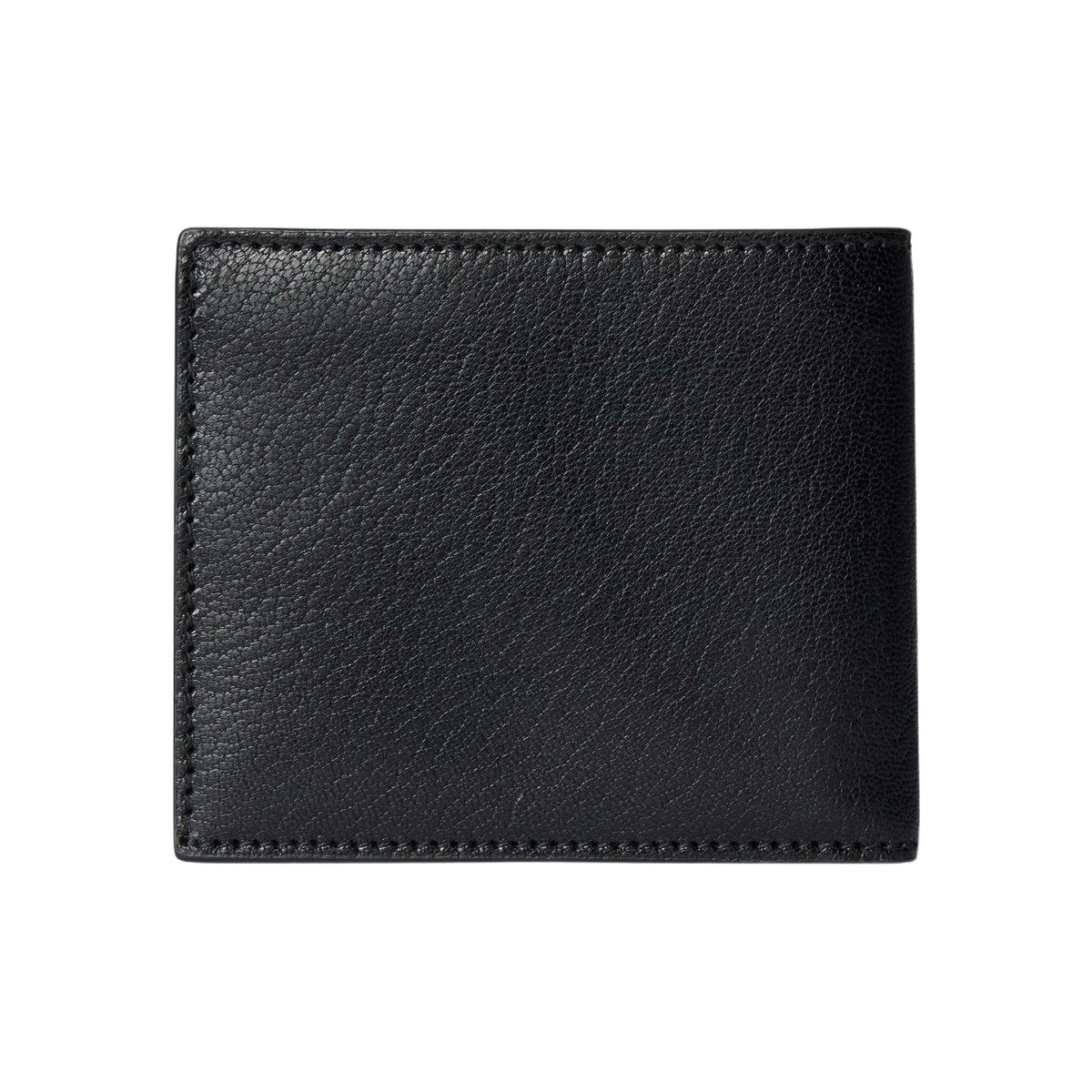 GUCCI Lira Letter-Print Grained Sheepskin Leather Bifold Wallet in Black - 867314