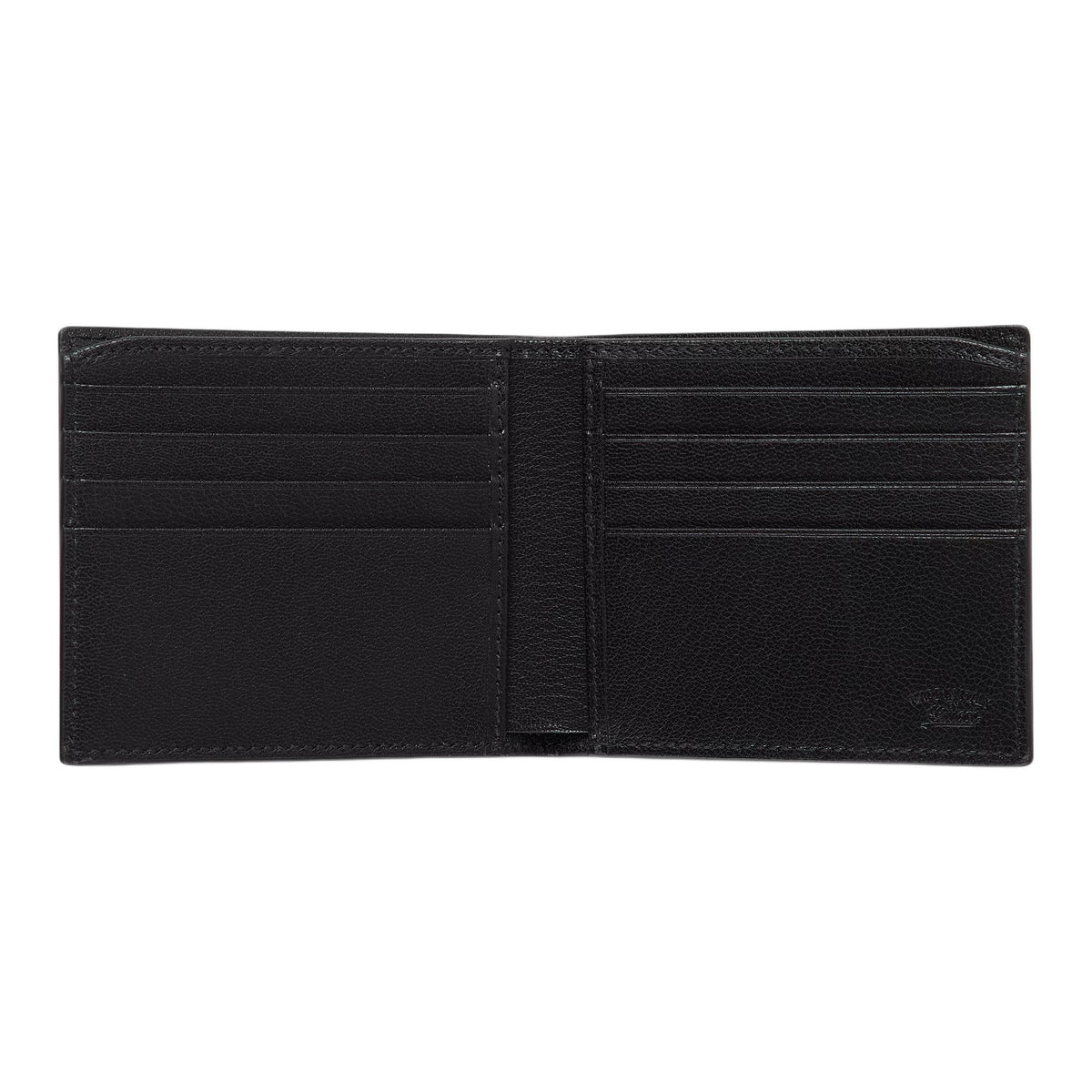 GUCCI Lira Letter-Print Grained Sheepskin Leather Bifold Wallet in Black - 867314