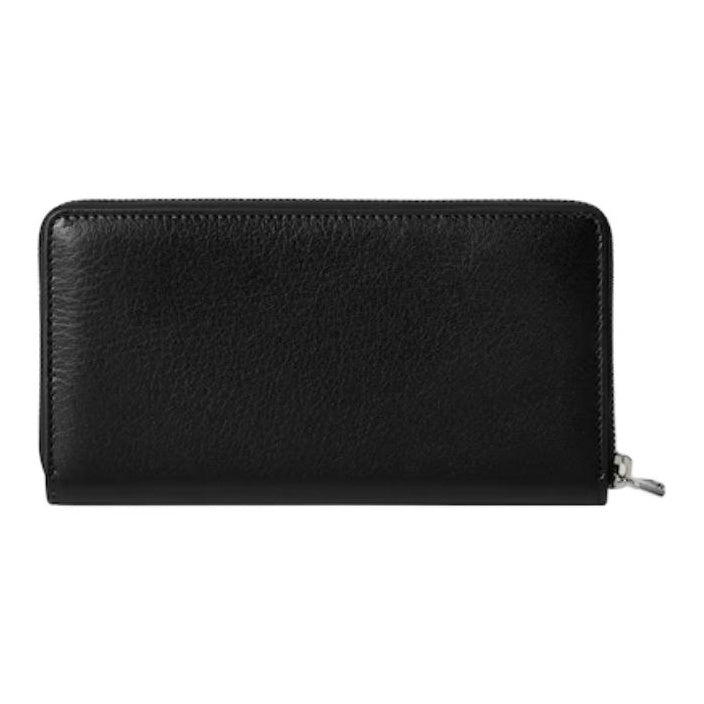 GUCCI Lira Foil Logo Grained Sheepskin Leather Wallet in Black - 867318
