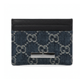 GUCCI Generation Logo-Print Denim Card Holder in Dark Blue - 875795