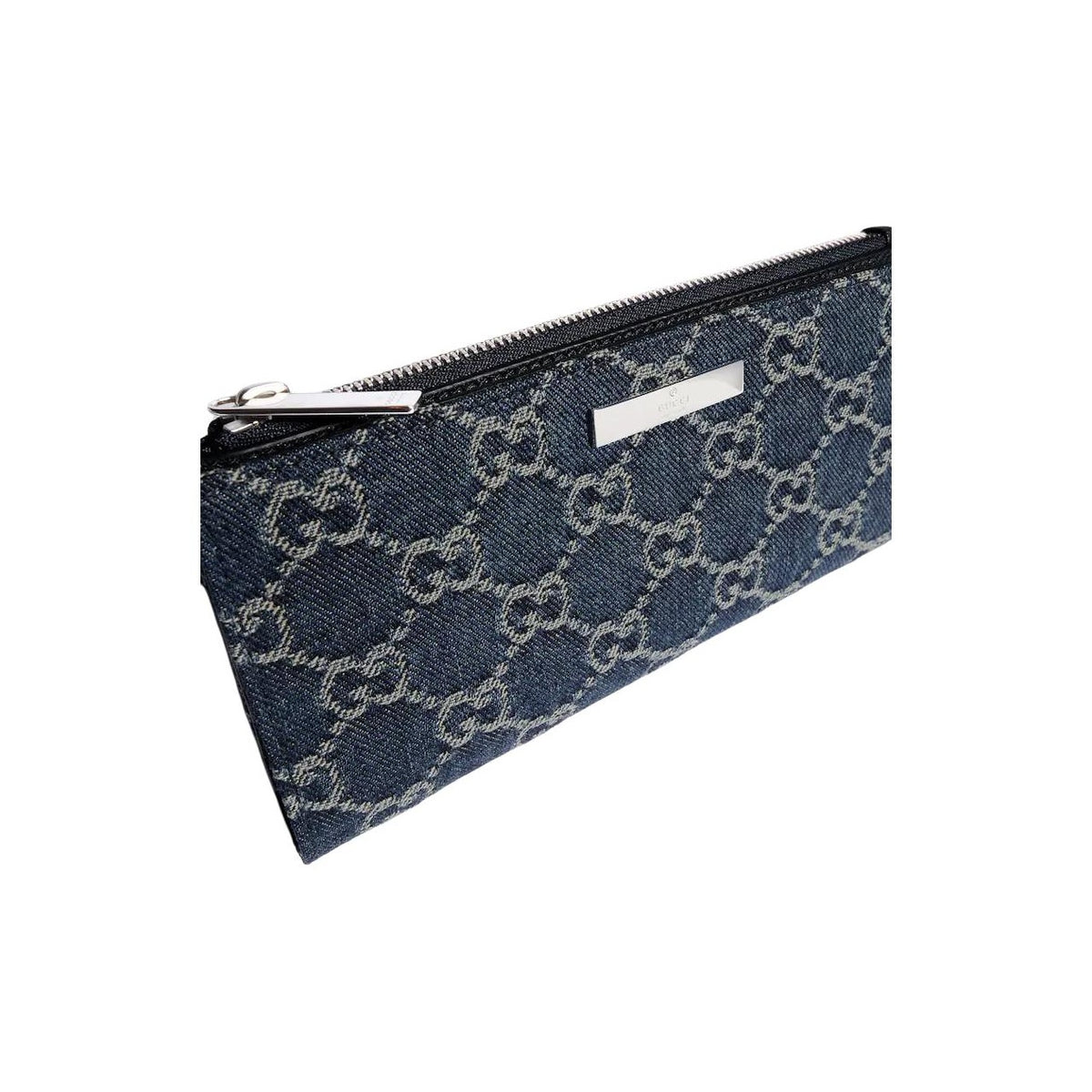 GUCCI Generation Logo-Print Denim Wallet in Dark Blue - 875805