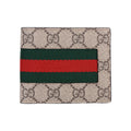 GUCCI Monogram Faux Leather Compact Bifold Wallet in Ebony and Brown - 408827