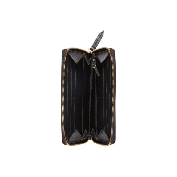 GUCCI Marmont Canvas and Leather Long Zip Wallet in Ebony and Black - 456117