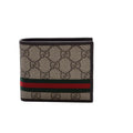 GUCCI Monogram Canvas and Leather Compact Wallet in Brown - 138042