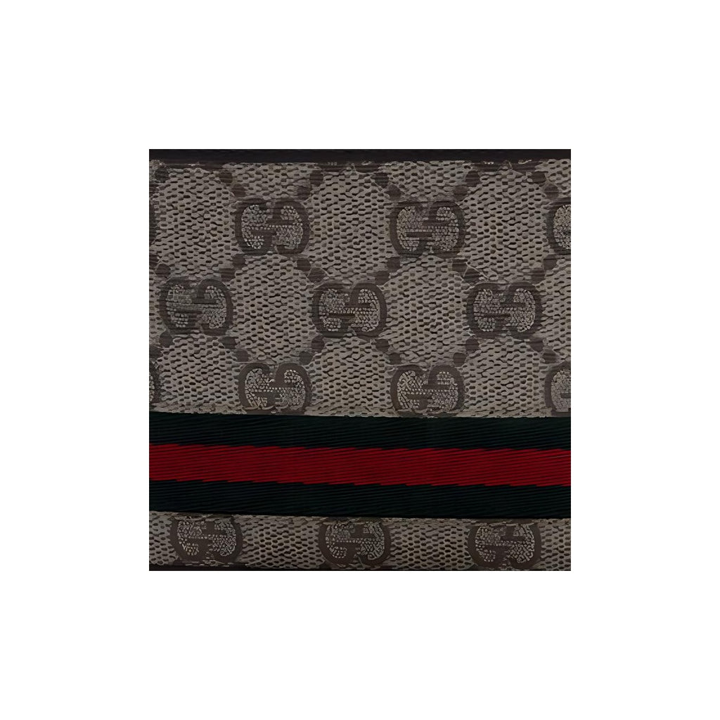 GUCCI Monogram Canvas and Leather Compact Wallet in Brown - 138042