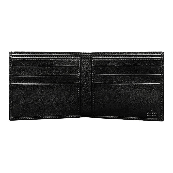 GUCCI Monogram Embossed Leather Compact Bifold Wallet in Black - 365491