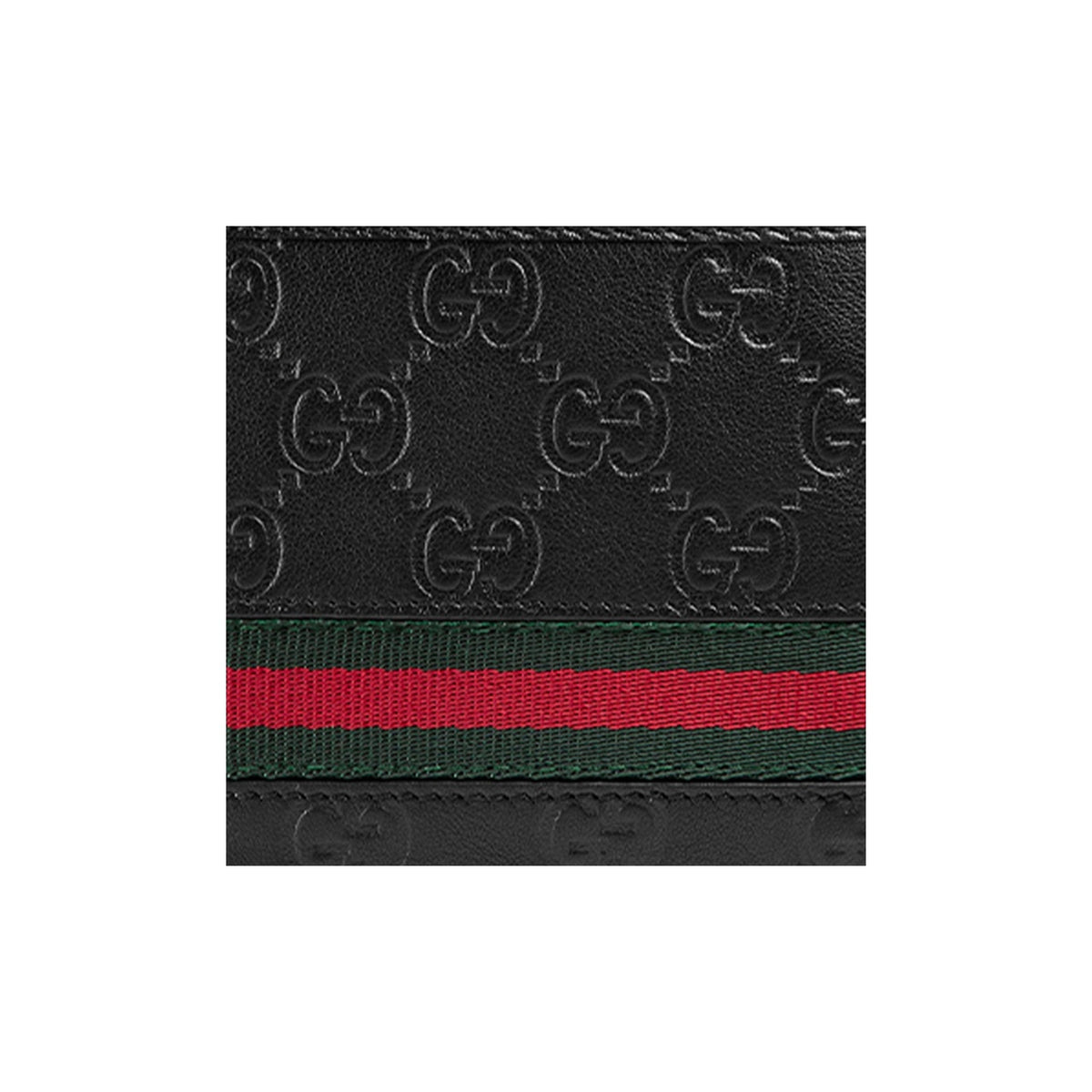 GUCCI Monogram Embossed Leather Compact Bifold Wallet in Black - 365491