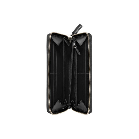 GUCCI Monogram Embossed Leather Long Zip Wallet in Black - 408831