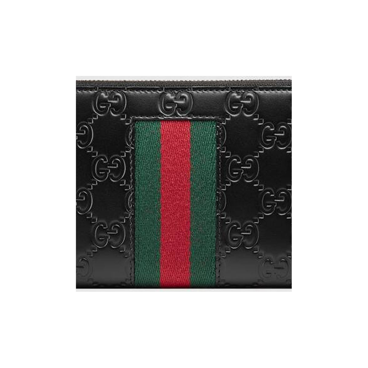 GUCCI Monogram Embossed Leather Long Zip Wallet in Black - 408831