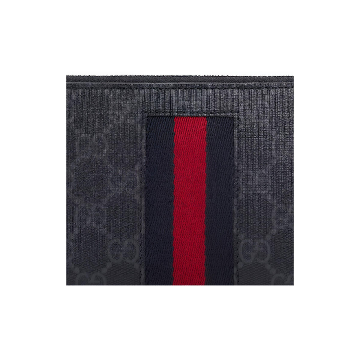 GUCCI Monogram Canvas and Leather Long Zip Wallet in Black and Gray - 408831
