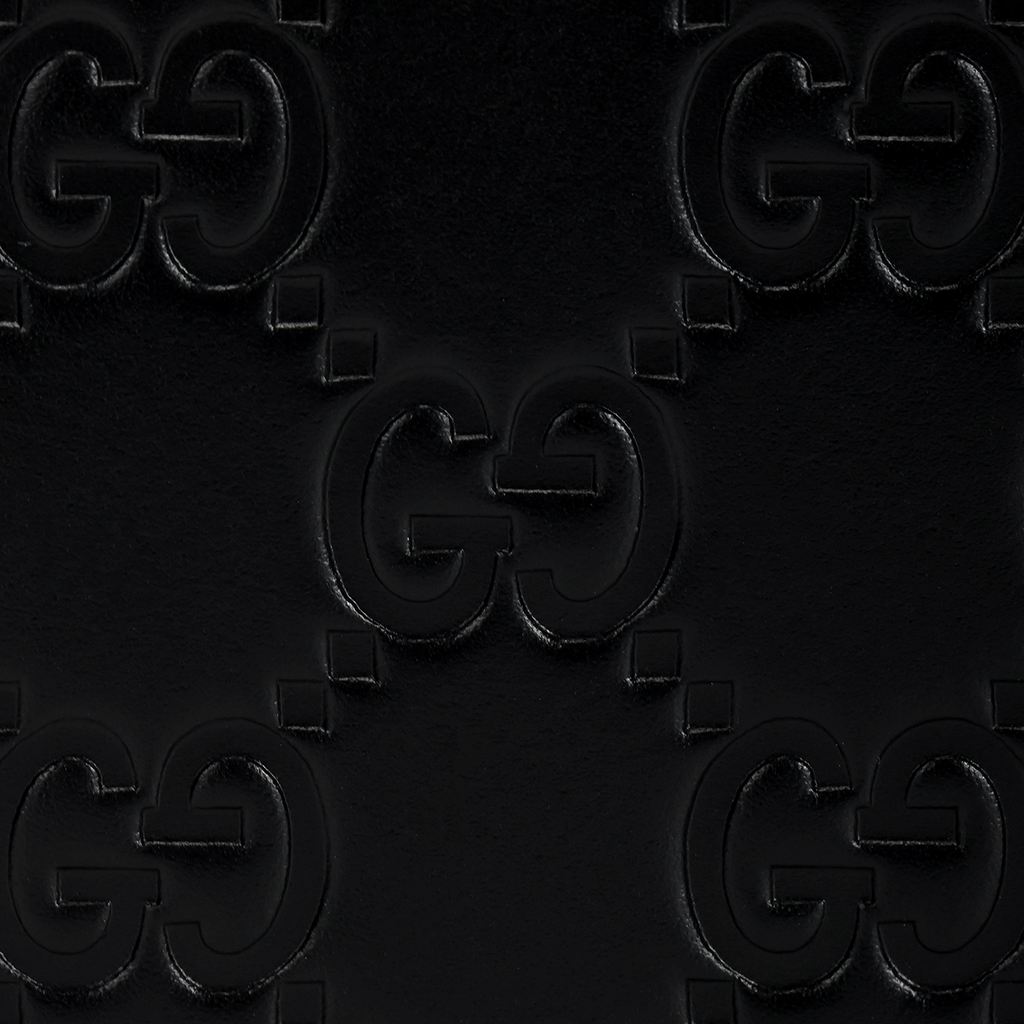 GUCCI Monogram Embossed Leather Long Zip Clutch Wallet in Black - 307987