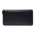 GUCCI Monogram Embossed Leather Long Zip Wallet in Black - 233194
