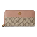 GUCCI GG Marmont Supreme Canvas Long Zip-Around Wallet in Beige and Ebony - 456117