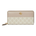 GUCCI GG Marmont Double G Leather Long Wallet in Off-White - 456117
