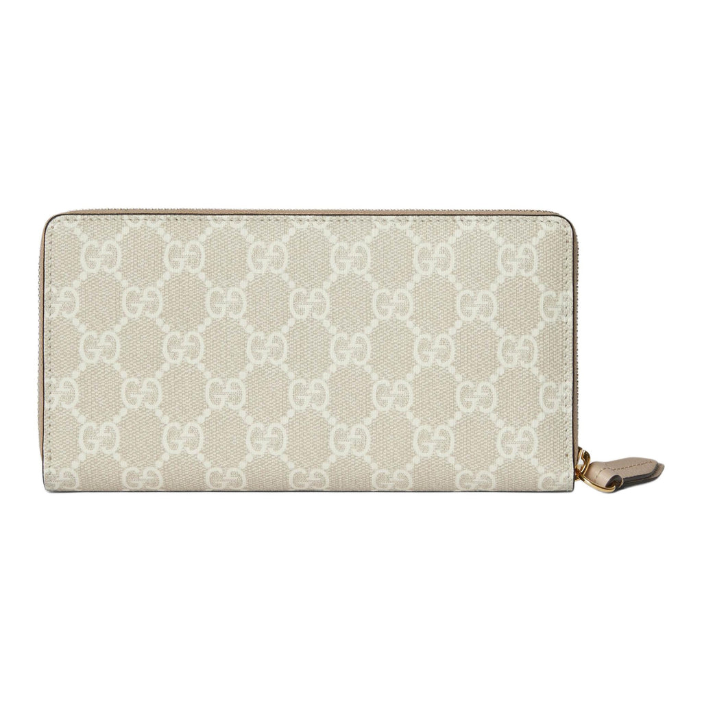 GUCCI GG Marmont Double G Leather Long Wallet in Off-White - 456117