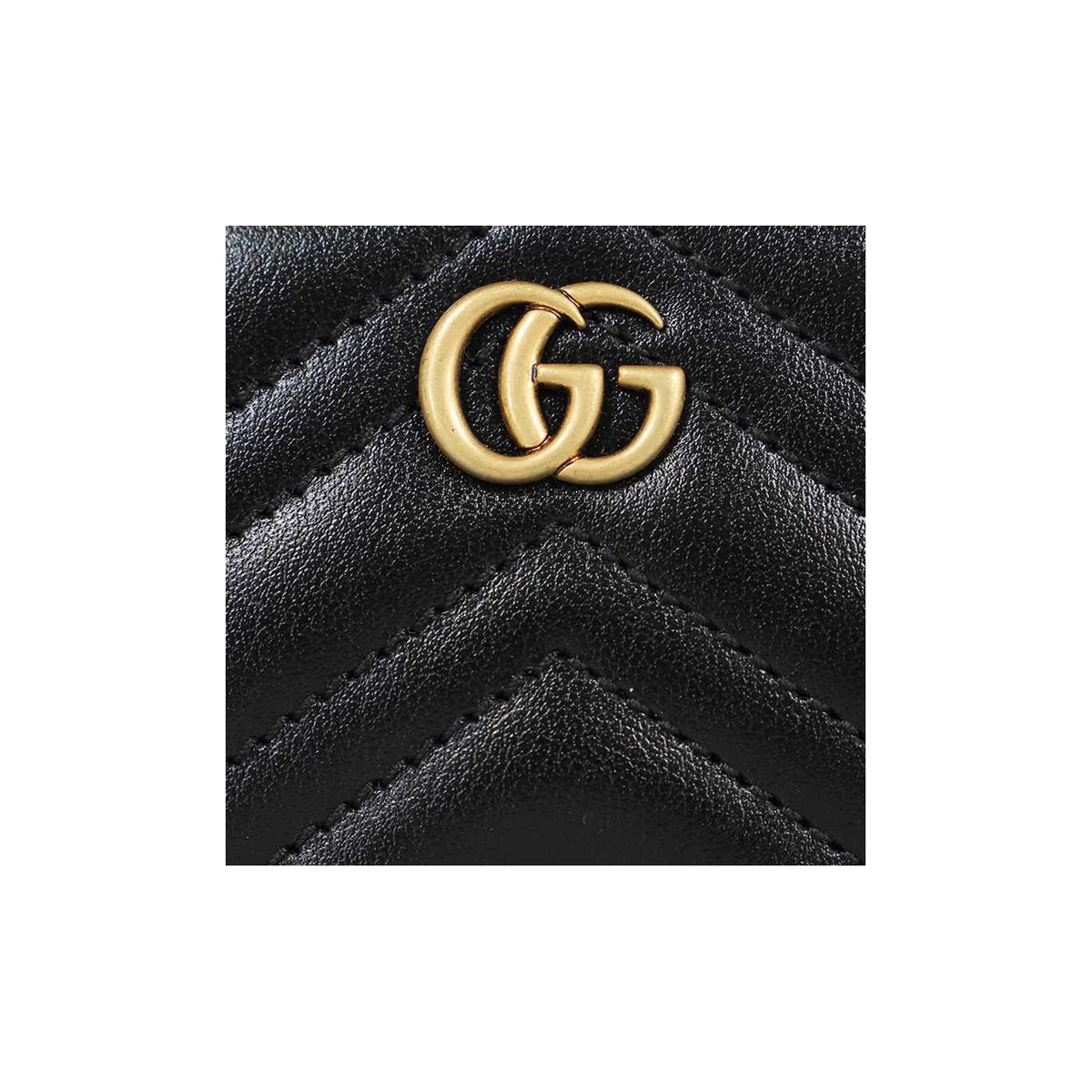 GUCCI Aged-Finish Double G Leather Key Pouch in Black - 671773