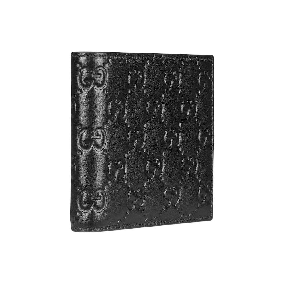 GUCCI GG Emblem Men's Embossed Smooth Leather Wallet in Black - 850177
