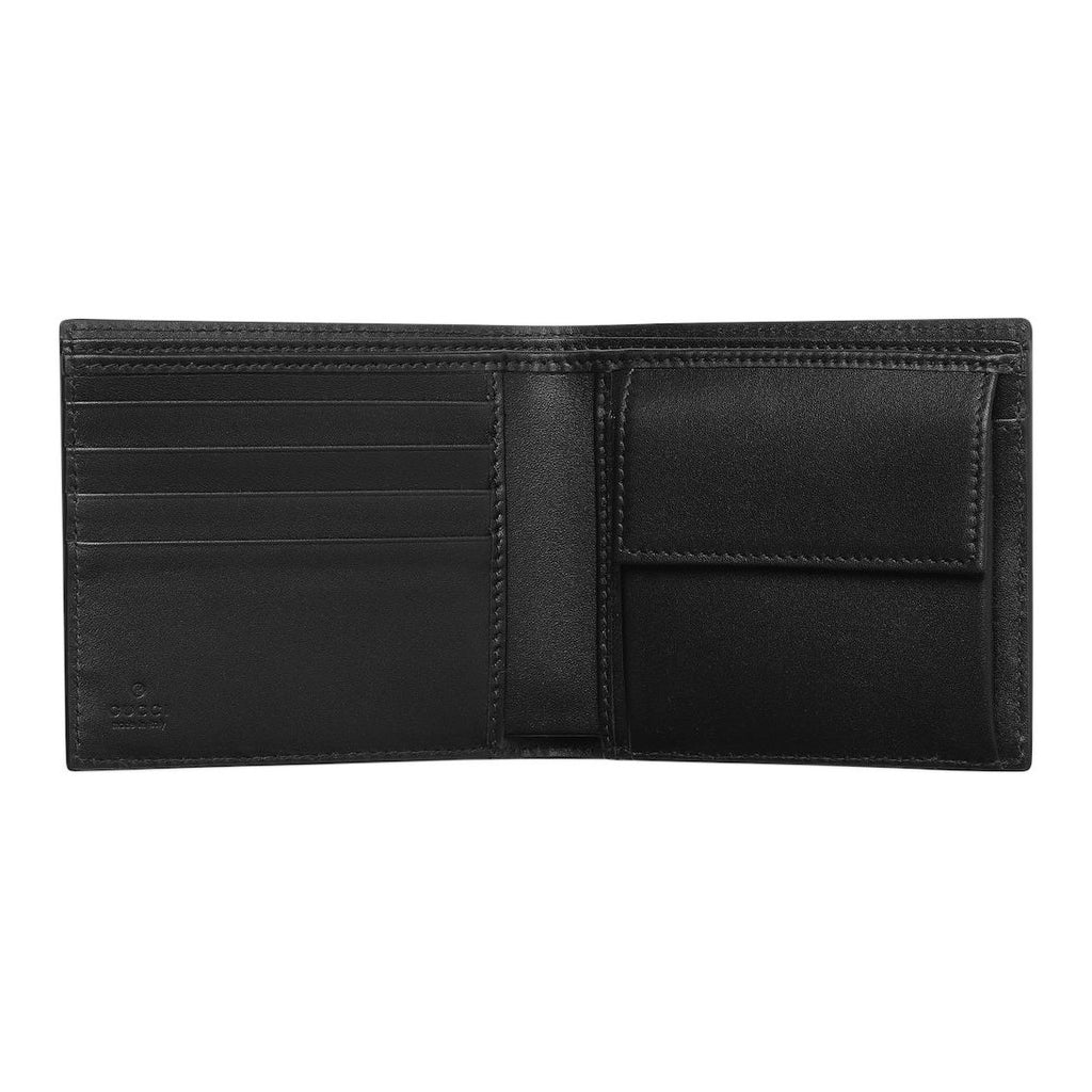 GUCCI GG Emblem Men's Embossed Smooth Leather Wallet in Black - 850177