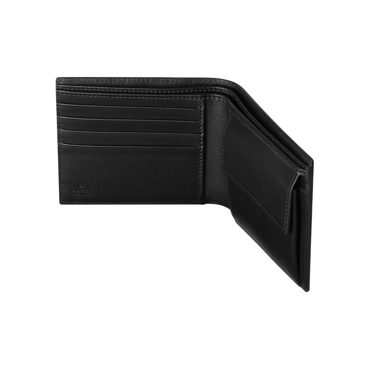 GUCCI GG Emblem Men's Embossed Smooth Leather Wallet in Black - 850177