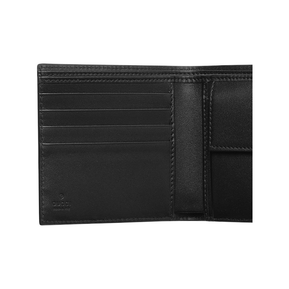 GUCCI GG Emblem Men's Embossed Smooth Leather Wallet in Black - 850177