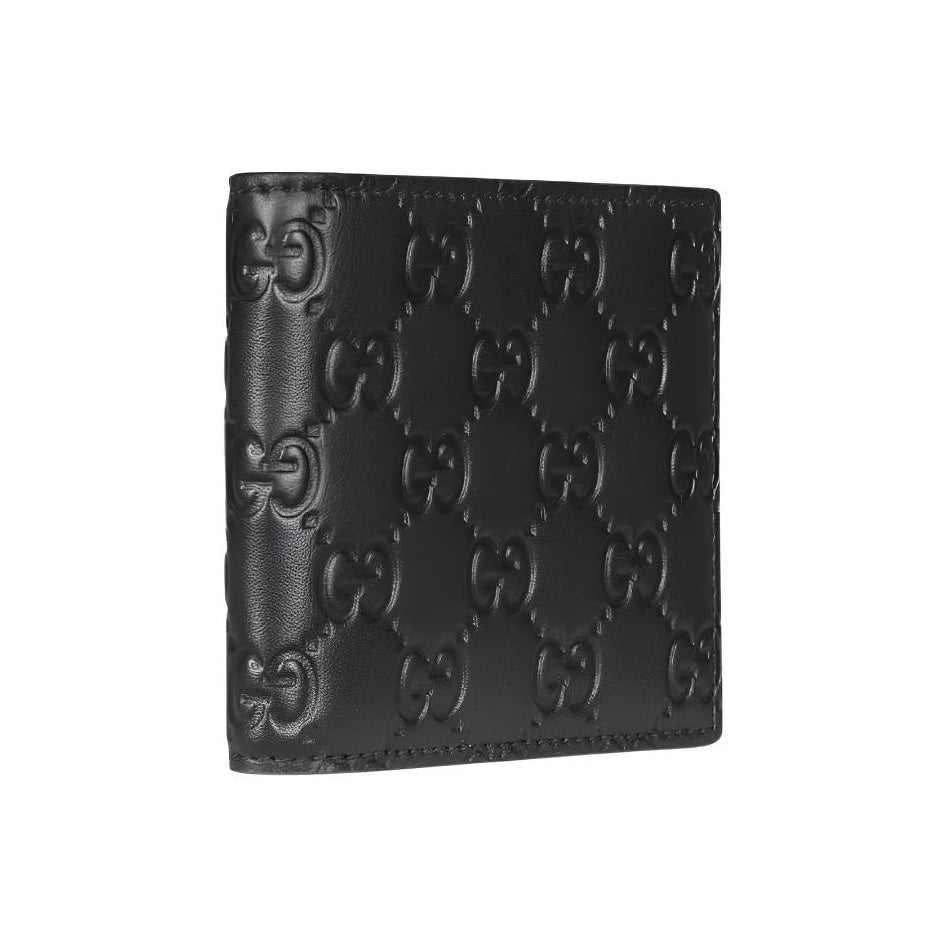 GUCCI GG Emblem Men's GG Embossed Cowhide Leather Bifold Wallet in Black - 850175