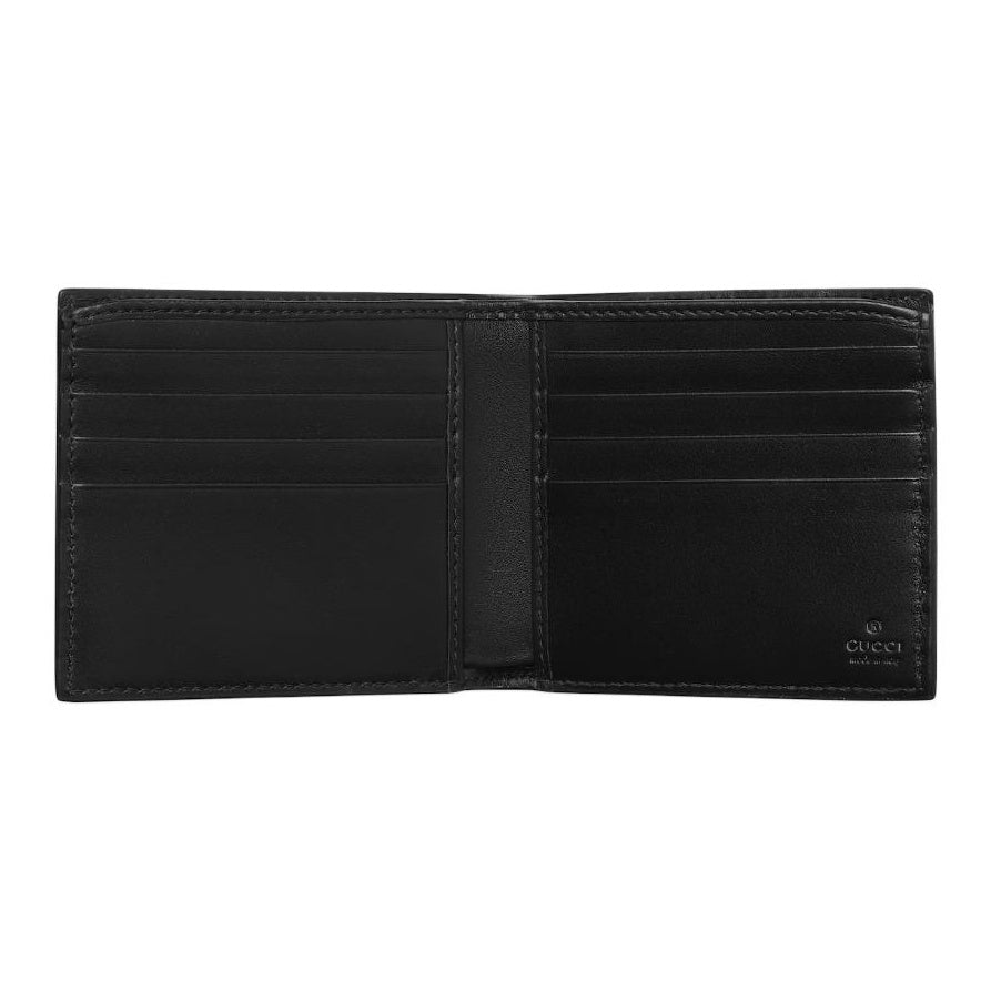GUCCI GG Emblem Men's GG Embossed Cowhide Leather Bifold Wallet in Black - 850175
