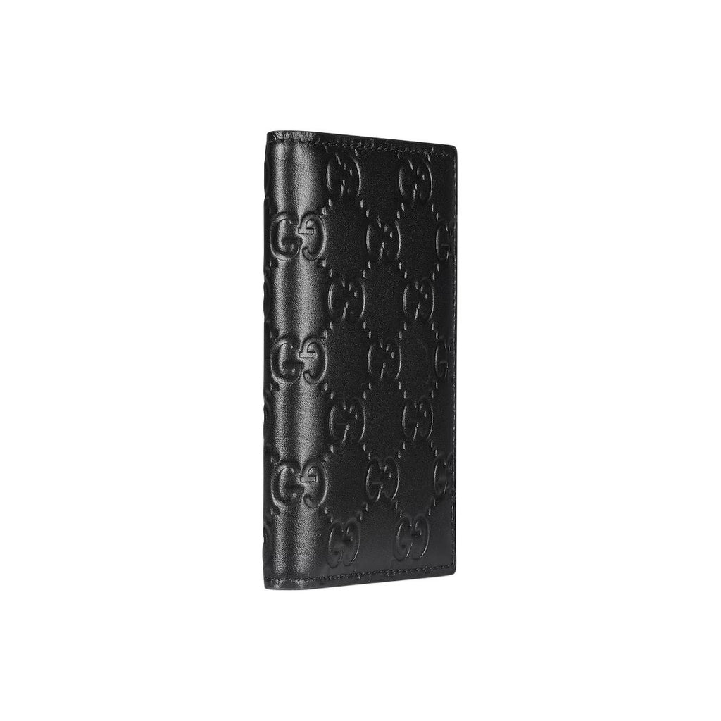 GUCCI GG Emblem Women's GG Embossed Cowhide Leather Card Wallet in Black - 850183