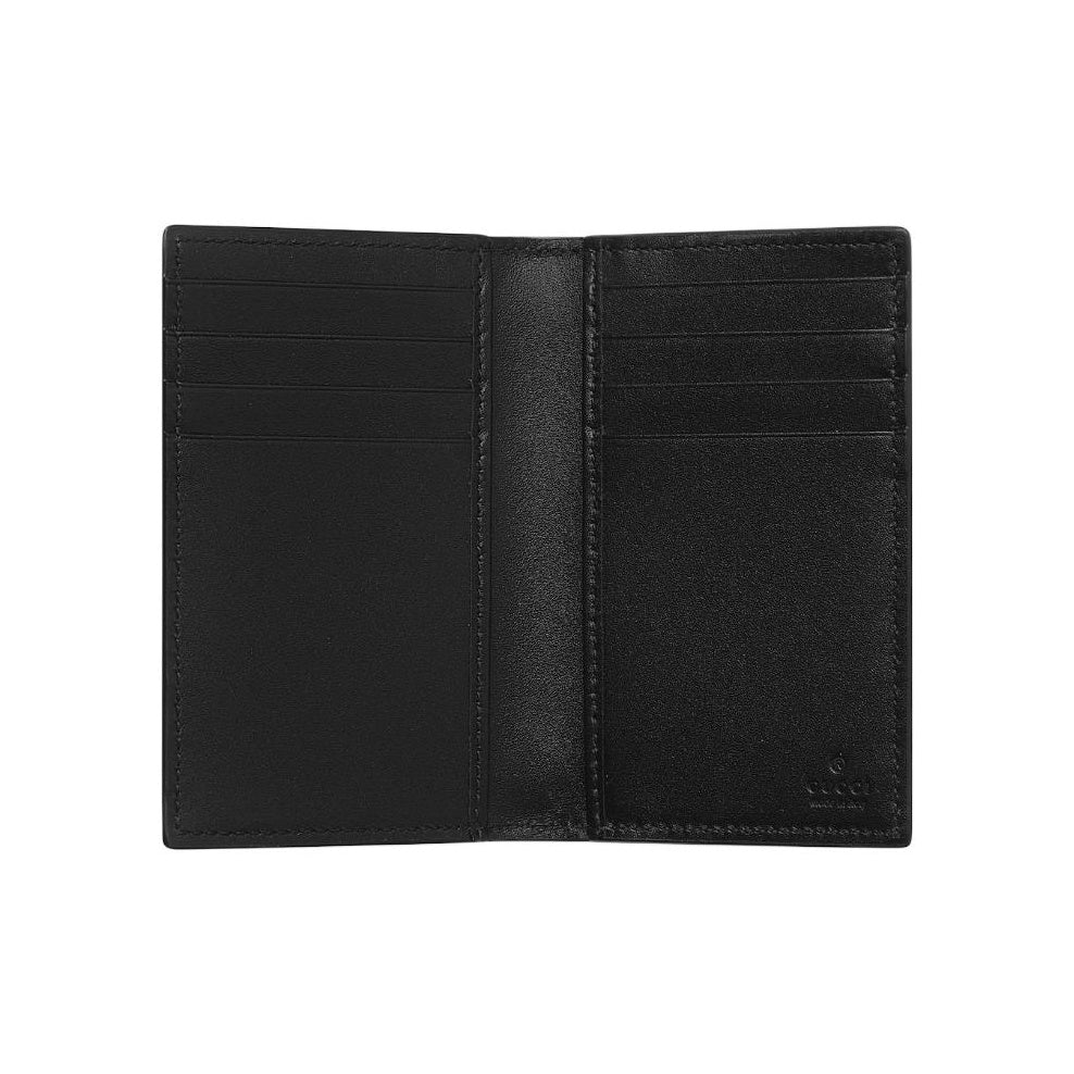 GUCCI GG Emblem Women's GG Embossed Cowhide Leather Card Wallet in Black - 850183