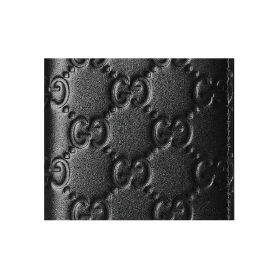 GUCCI GG Emblem Women's GG Embossed Cowhide Leather Card Wallet in Black - 850183