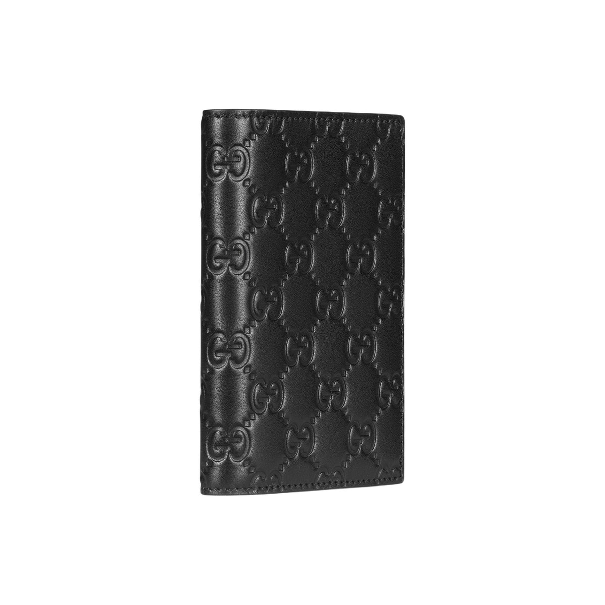 GUCCI GG Emblem Women's Embossed Smooth Leather Card Holder in Black - 850184