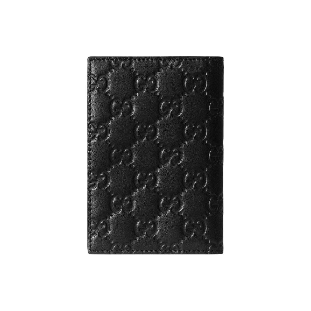 GUCCI GG Emblem Women's Embossed Smooth Leather Card Holder in Black - 850184