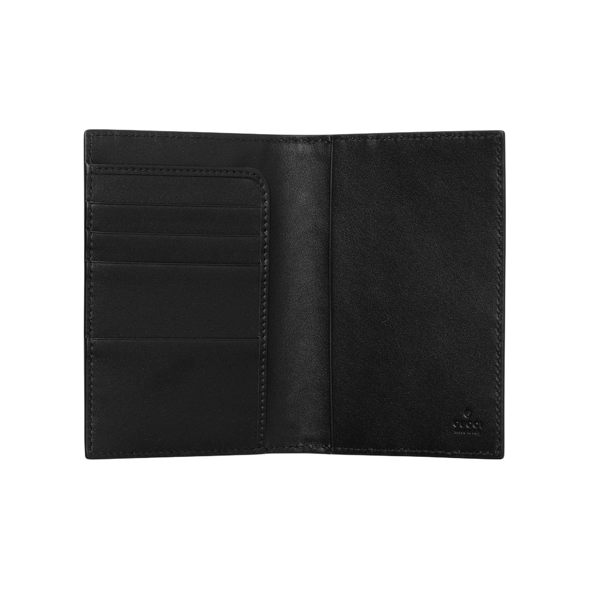 GUCCI GG Emblem Women's Embossed Smooth Leather Card Holder in Black - 850184