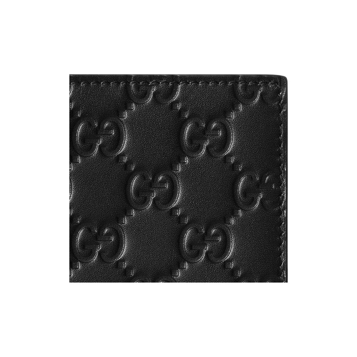 GUCCI GG Emblem Women's Embossed Smooth Leather Card Holder in Black - 850184