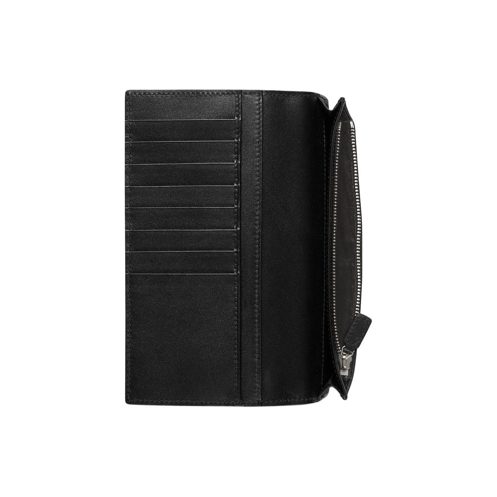GUCCI GG Emblem Men's Embossed Smooth Leather Long Wallet in Black - 850178