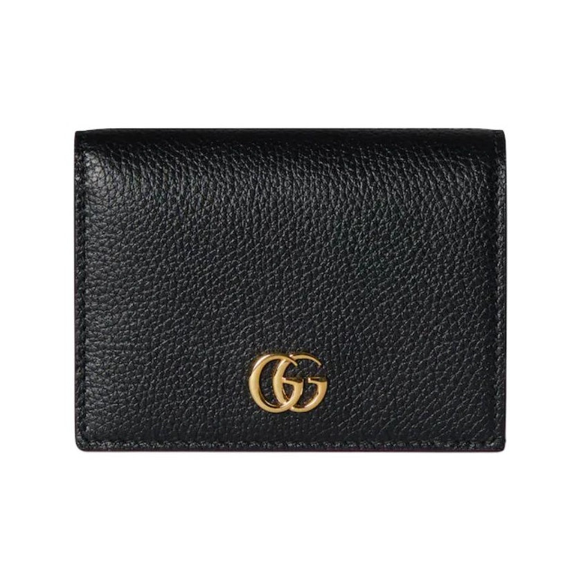 GUCCI GG Marmont Unisex Small Leather Wallet in Black and Red - 456126