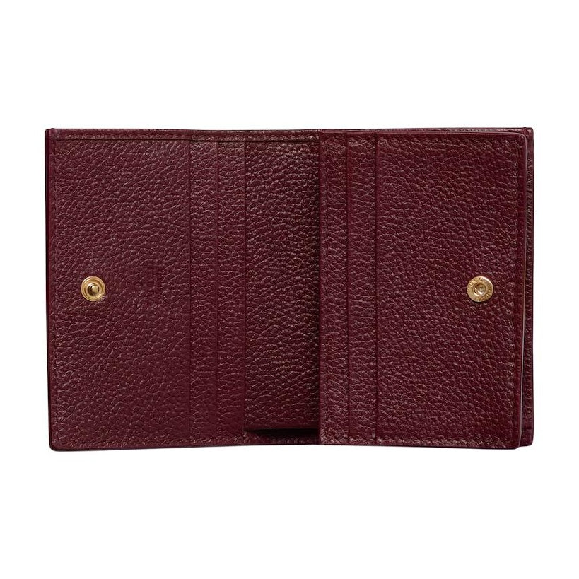 GUCCI GG Marmont Unisex Small Leather Wallet in Black and Red - 456126