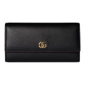 GUCCI GG Marmont Women's Cowhide Leather Snap Wallet in Black and Red - 456116
