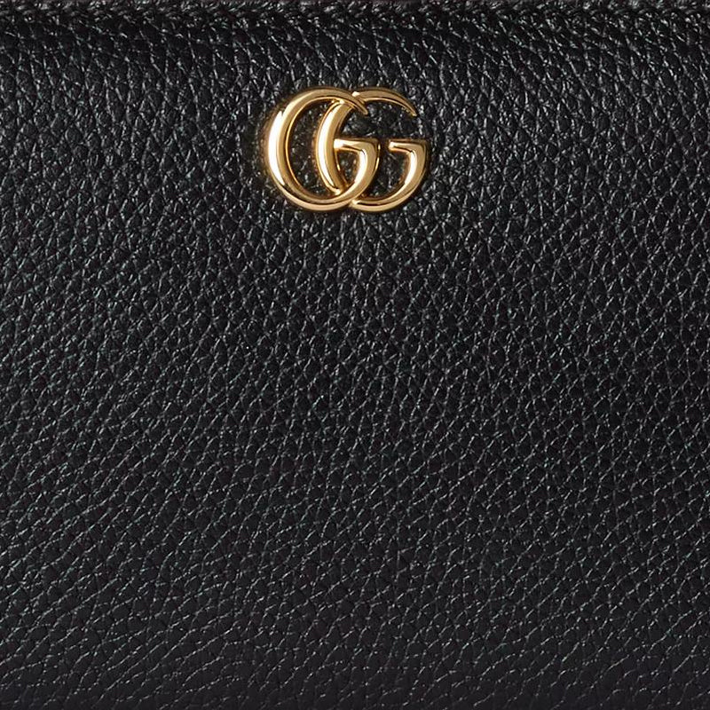 GUCCI GG Marmont Women's Cowhide Leather Snap Wallet in Black and Red - 456116