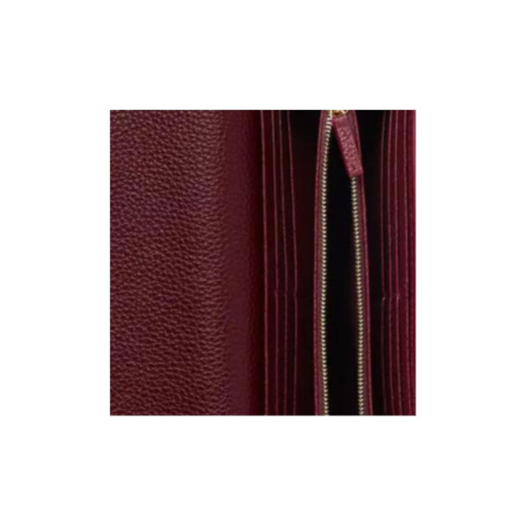 GUCCI GG Marmont Women's Cowhide Leather Snap Wallet in Black and Red - 456116