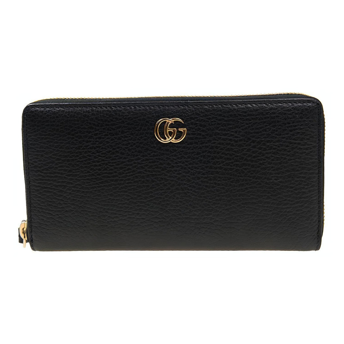 GUCCI GG Marmont Women's Leather Long Zip Wallet in Black - 456117