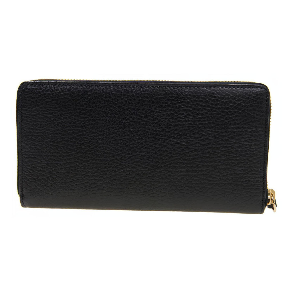 GUCCI GG Marmont Women's Leather Long Zip Wallet in Black - 456117