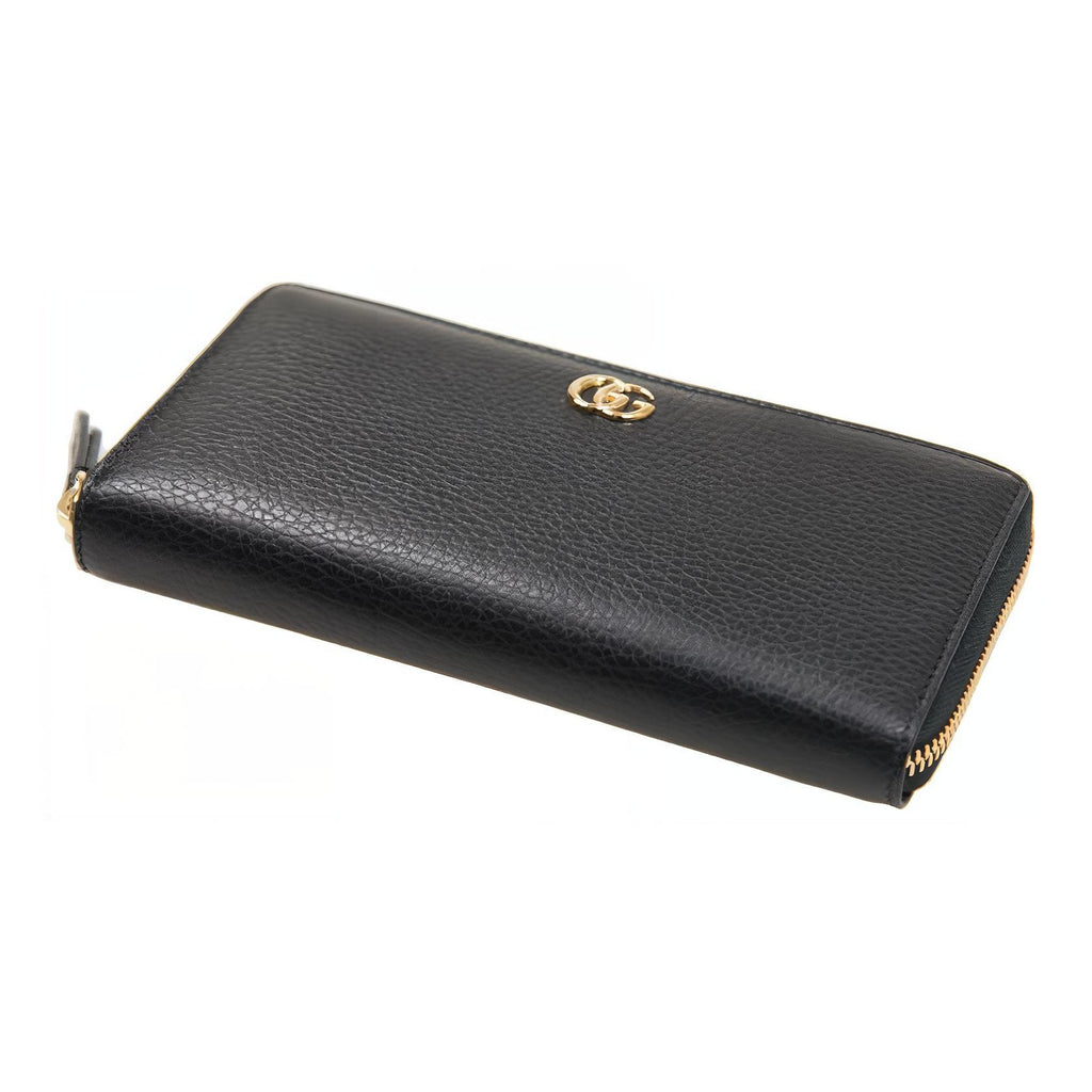 GUCCI GG Marmont Women's Leather Long Zip Wallet in Black - 456117