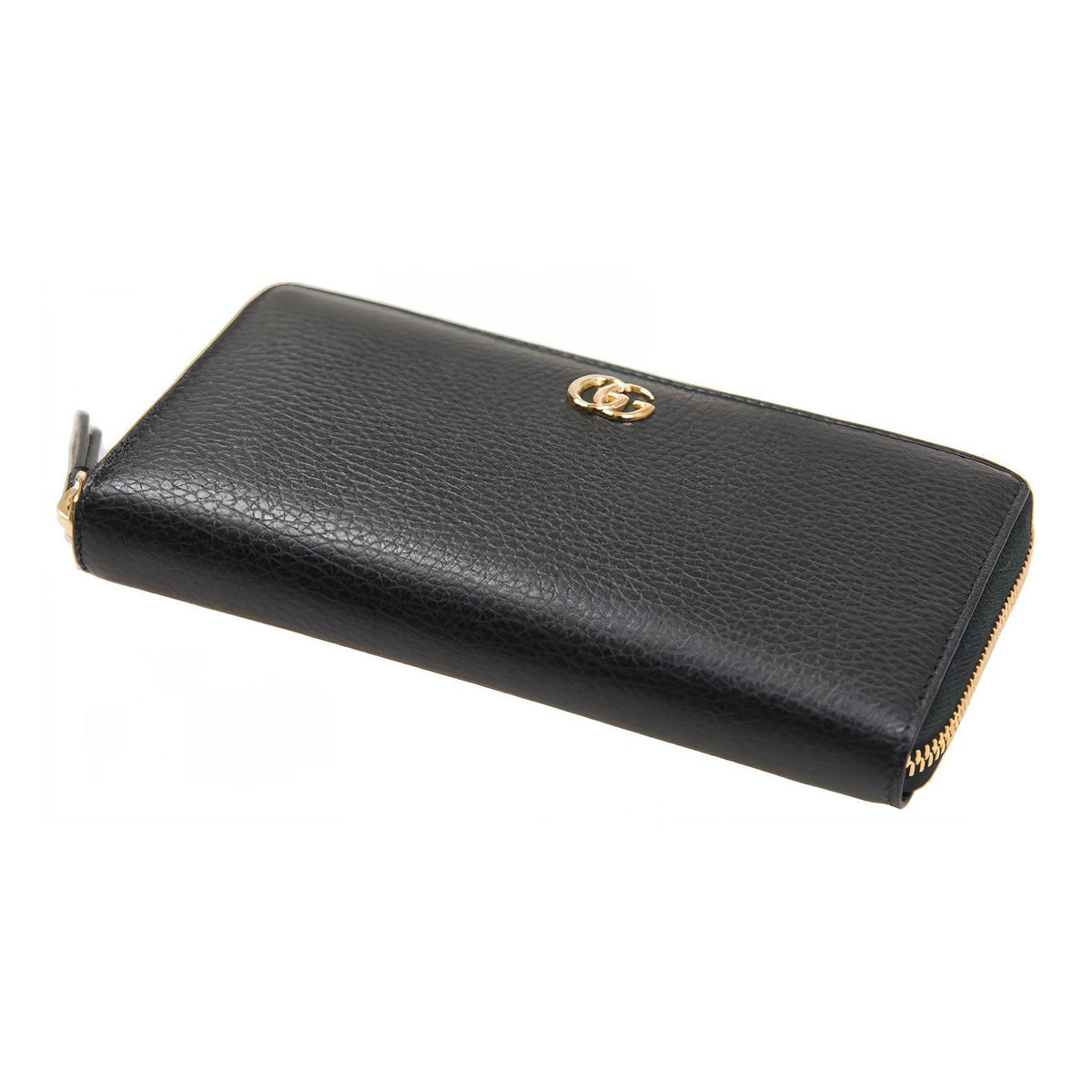 GUCCI GG Marmont Women's Leather Long Zip Wallet in Black - 456117