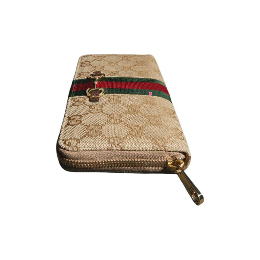 GUCCI Horsebit Women's GG Print Canvas Wallet in Sand - 867124