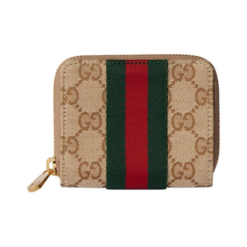 GUCCI GG Ziparound Men's GG Canvas Wallet in Dark Brown - 867349