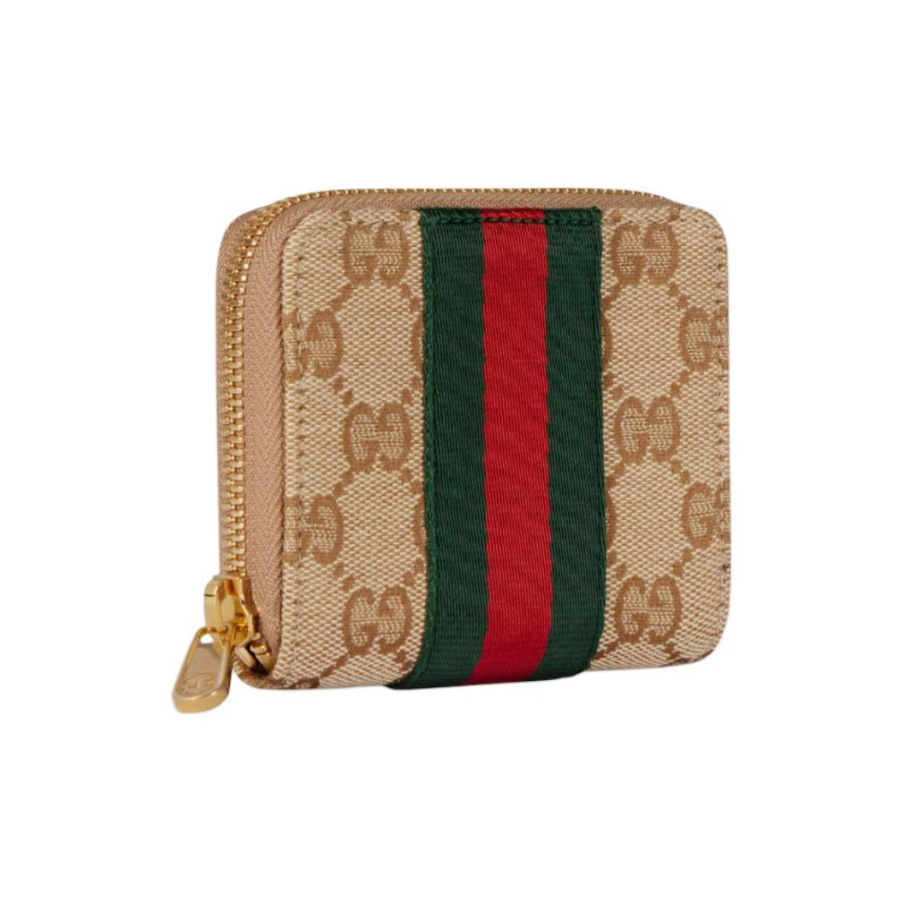 GUCCI GG Ziparound Men's GG Canvas Wallet in Dark Brown - 867349