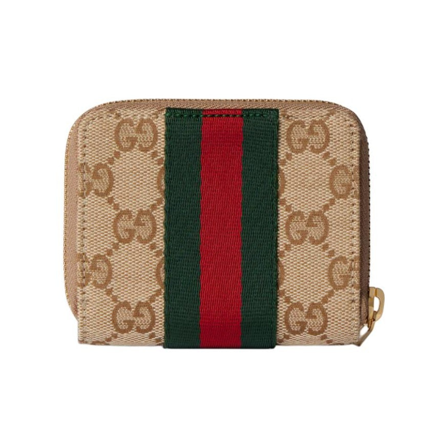 GUCCI GG Ziparound Men's GG Canvas Wallet in Dark Brown - 867349