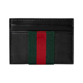 GUCCI TrademarkWeb Men's Soft Leather Card Holder in Black - 867277