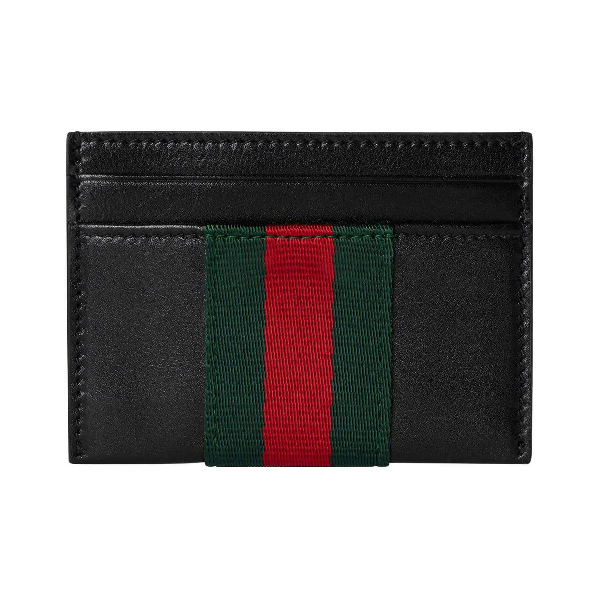 GUCCI TrademarkWeb Men's Soft Leather Card Holder in Black - 867277