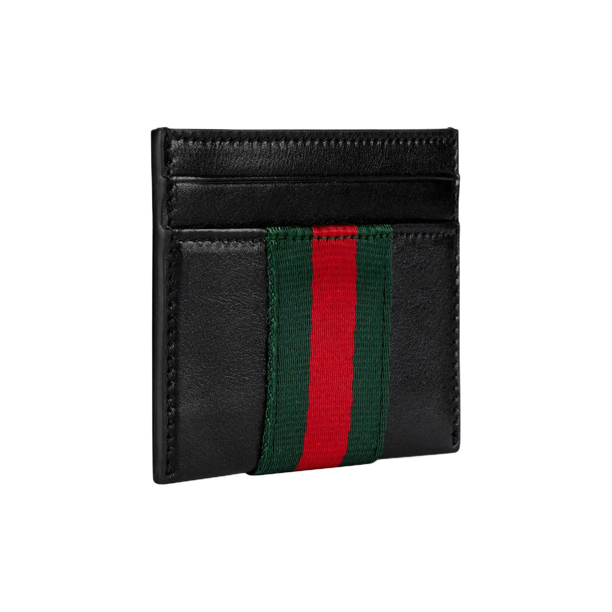 GUCCI TrademarkWeb Men's Soft Leather Card Holder in Black - 867277
